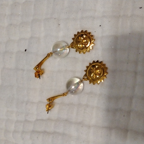 Vintage Avon from before 2000, earrings smiling sun with clear beads. - Picture 3 of 3